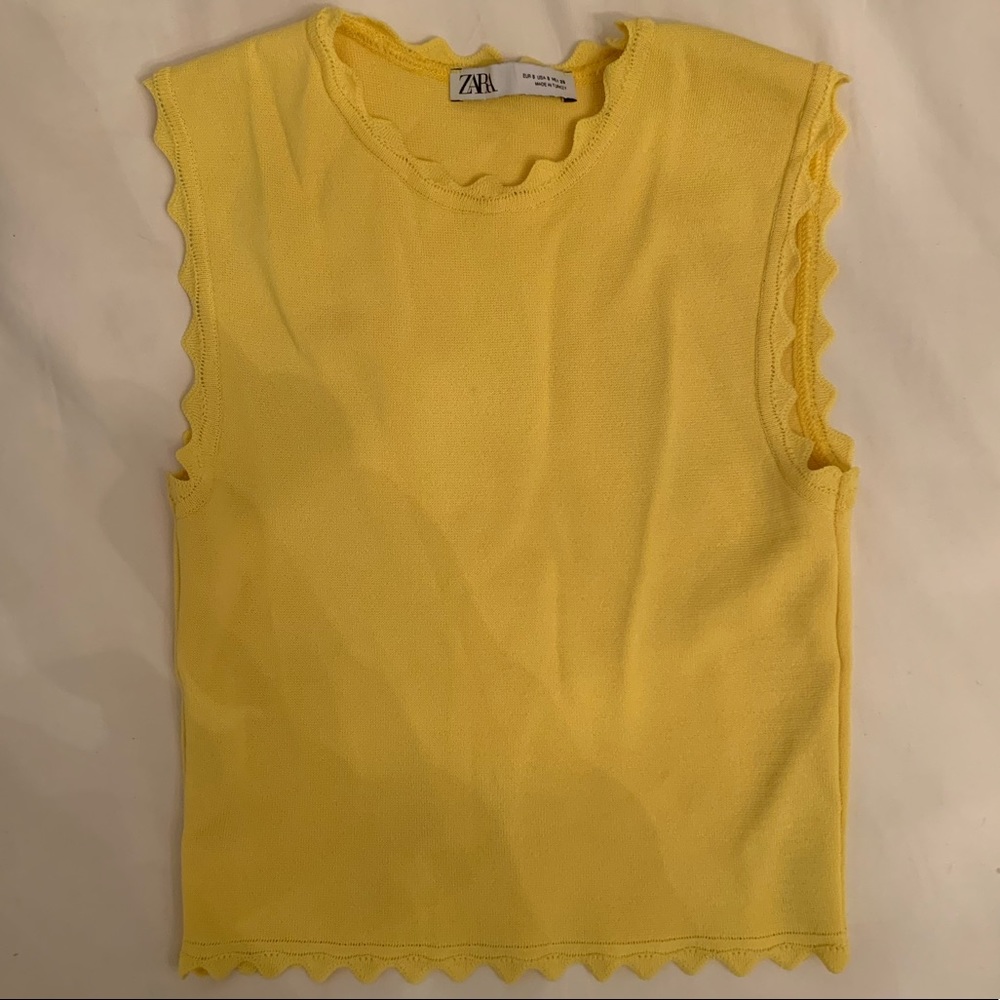 Zara Yellow Crop Top - Size S